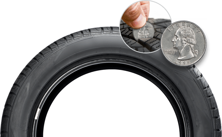 Use The Quarter Test To Check Your Tread